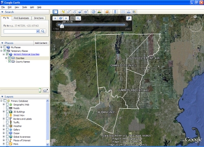 Google Earth image of Vermont