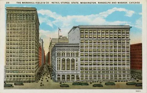 The Marshall Field & Co., retail stores, State, Washington, Randolph and Wabash, Chicago