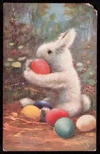 Rabbit with Easter eggs