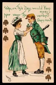 Who, on this day, would keep away, nor wear the verdant shamrock