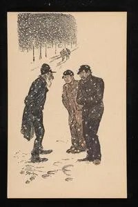 Men standing in snow