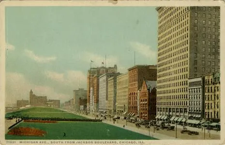 Michigan Ave., South from Jackson Boulevard, Chicago, Ill.