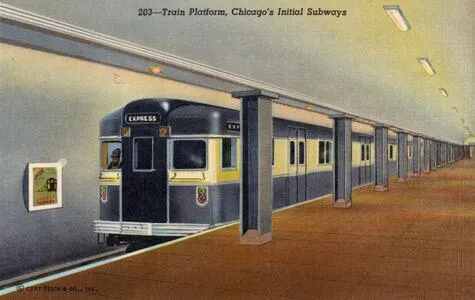 Train platform, Chicago's initial subways
