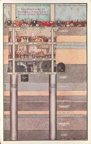 Sub-structure of Marshall Field & Co.'s retail store, Chicago