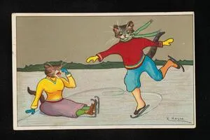 Cats ice skating