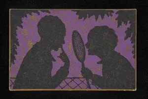 Silhouette of people playing tennis