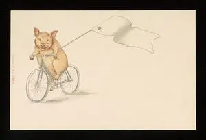 Pig riding a bike